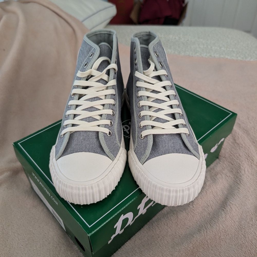PF Flyers Center Hi Canvas Sneakers In Ultimate Gray Mens 8 / Women's 9.5